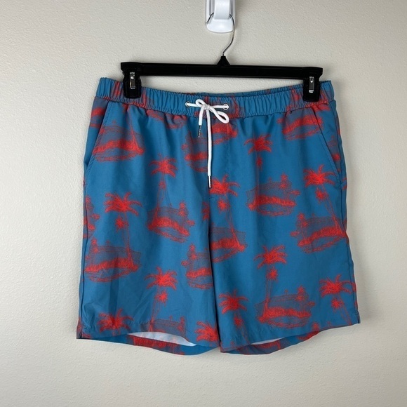 Mosmann Australia Palm Tree Print Swim Shorts - Picture 2 of 4